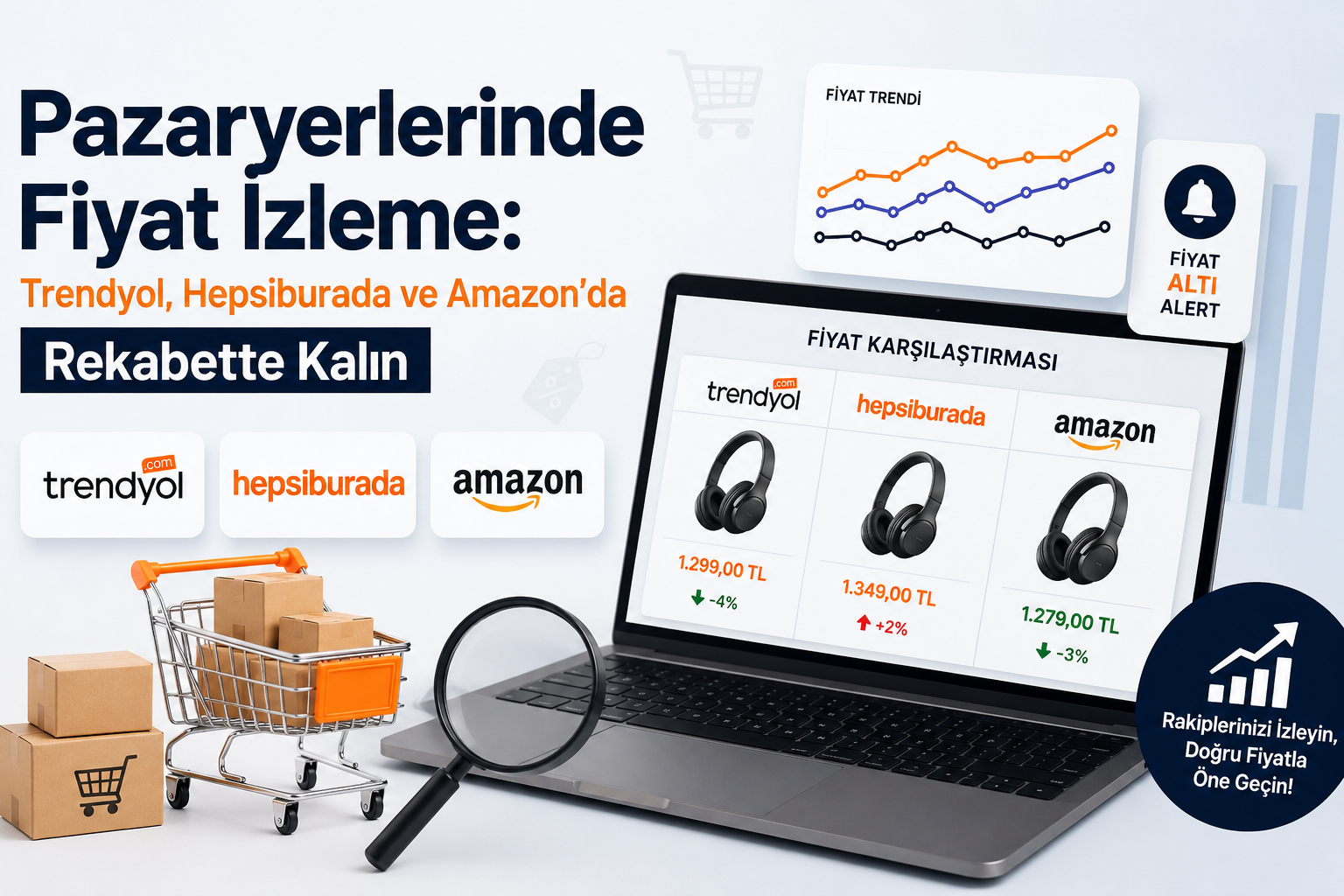Pazaryeri fiyat izleme dashboard ekranı WinBuyBox