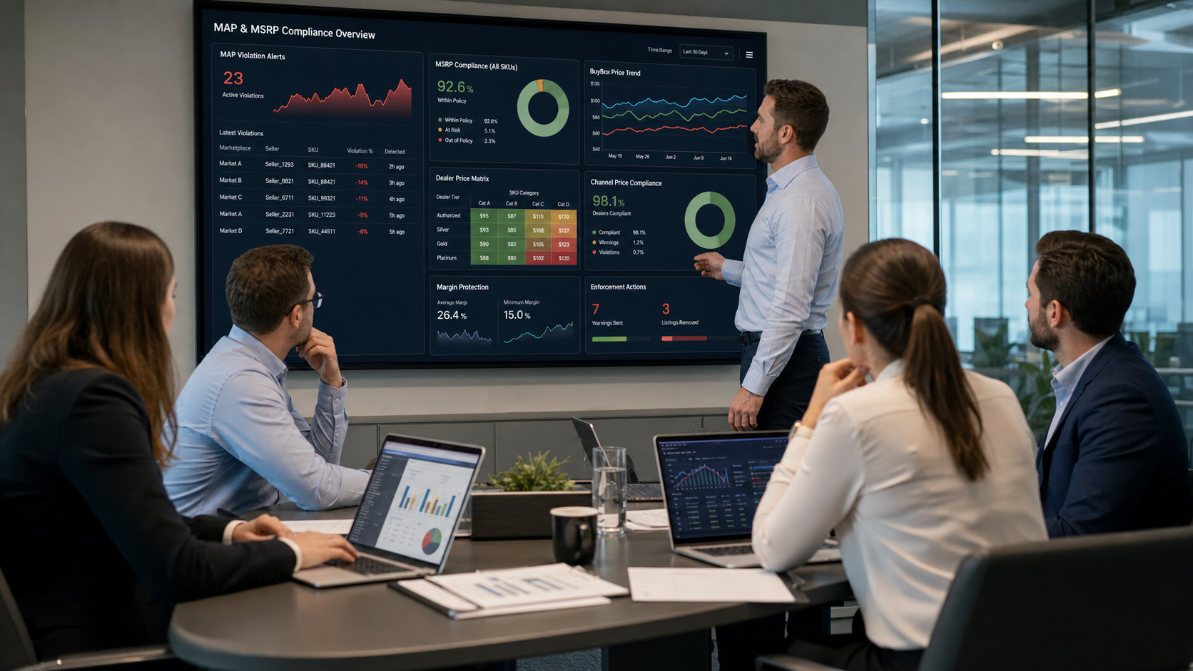 B2B pazaryerlerinde MAP ihlali ve BuyBox fiyat koruması analiz toplantısı