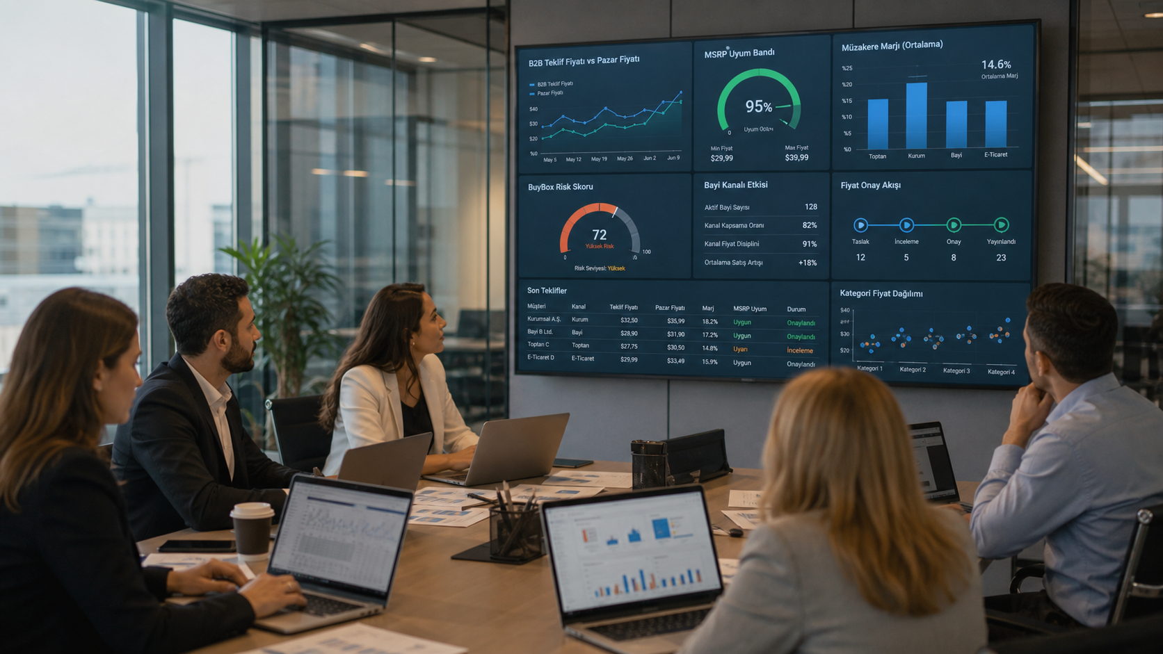 B2B pazaryerlerinde teklif fiyatı ve BuyBox stratejisi analiz toplantısı