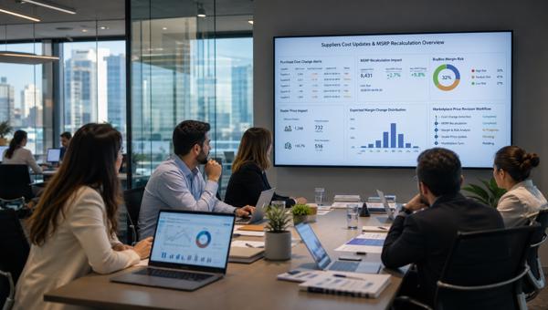 B2B pazaryerlerinde tedarikçi maliyet güncellemesi ve BuyBox fiyat analizi toplantısı