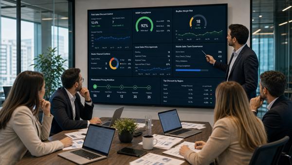 B2B pazaryerlerinde saha satış indirimi BuyBox ve MSRP kontrolü analiz toplantısı