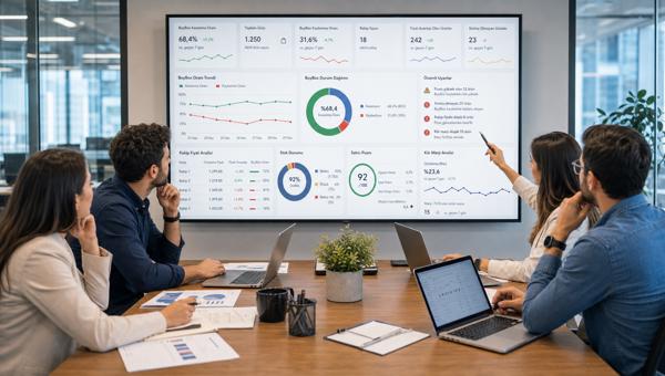 BuyBox takibi dashboardlarını inceleyen e-ticaret ekibi