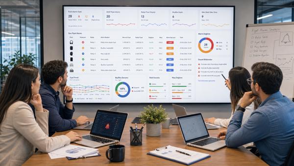 Pazaryeri fiyat alarmı dashboardlarını inceleyen e-ticaret ekibi