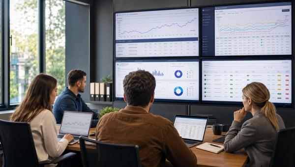 Rakip fiyat izleme dashboardlarını inceleyen e-ticaret ekibi