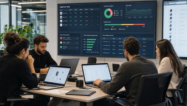 Rakip stok takibi dashboardlarını inceleyen e-ticaret operasyon ekibi