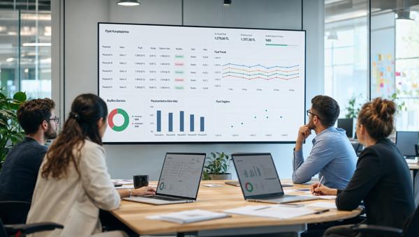 Pazaryeri fiyat karşılaştırma dashboardunu inceleyen e-ticaret fiyatlandırma ekibi