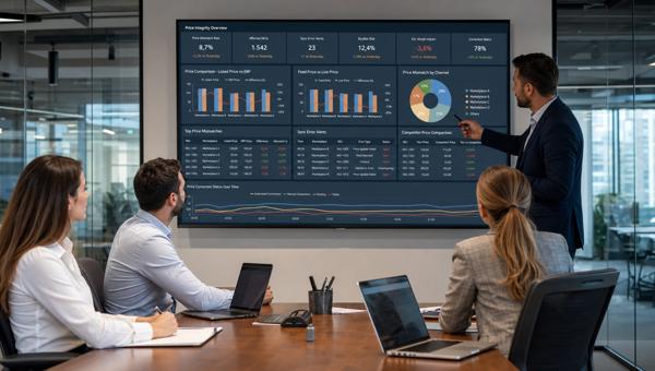 Fiyat uyumsuzluğu ve kanal fiyat farkı dashboardunu inceleyen e-ticaret operasyon ekibi