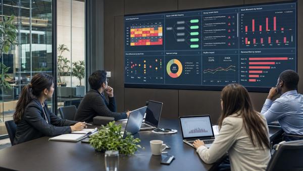 Varyant eşleştirme hatası dashboardunu inceleyen e-ticaret operasyon ekibi