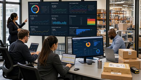 Paketleme hatası dashboardunu inceleyen e-ticaret operasyon ekibi