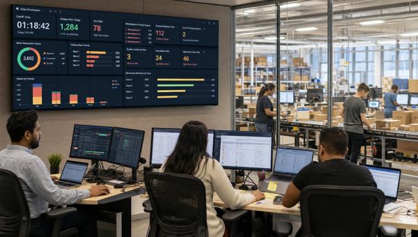 Sipariş önceliklendirme ve SLA risk dashboardunu inceleyen e-ticaret operasyon ekibi