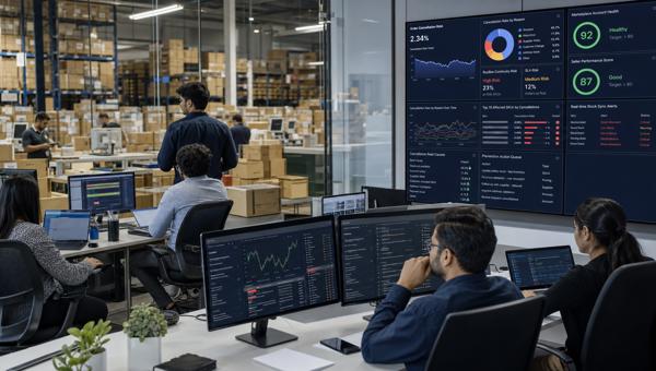 Sipariş iptal oranı ve pazaryeri performans dashboardunu inceleyen e-ticaret operasyon ekibi