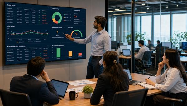 Bayii fiyat takibi ve kanal fiyat paritesi dashboardunu inceleyen ekip