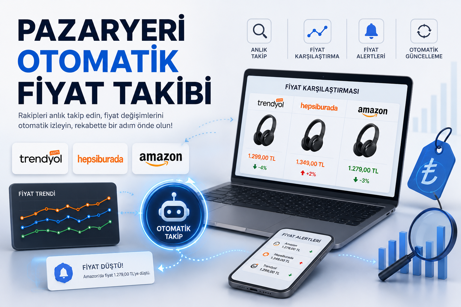 Pazaryeri otomatik fiyat takibi